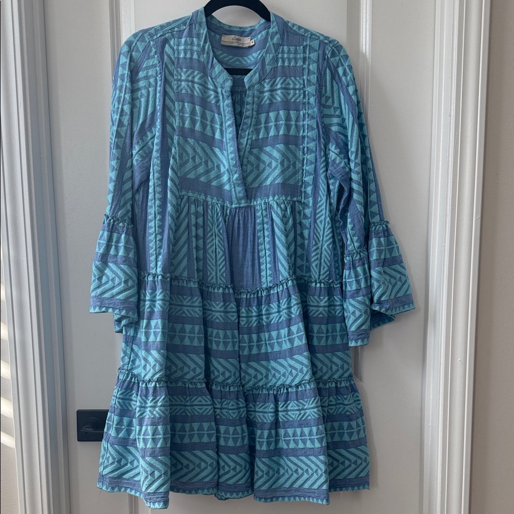Devotion Twins Ella Embroidered Mini Dress Blue